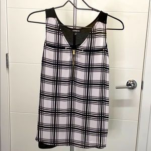 Express Black & White Sleeves Tank Top